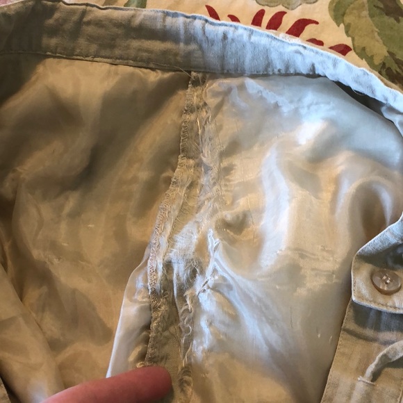 MECCA GOLD size 4XL Linen Clamdiggers Ties at Waist & Leg Tan Khaki Breathable - Picture 13 of 13